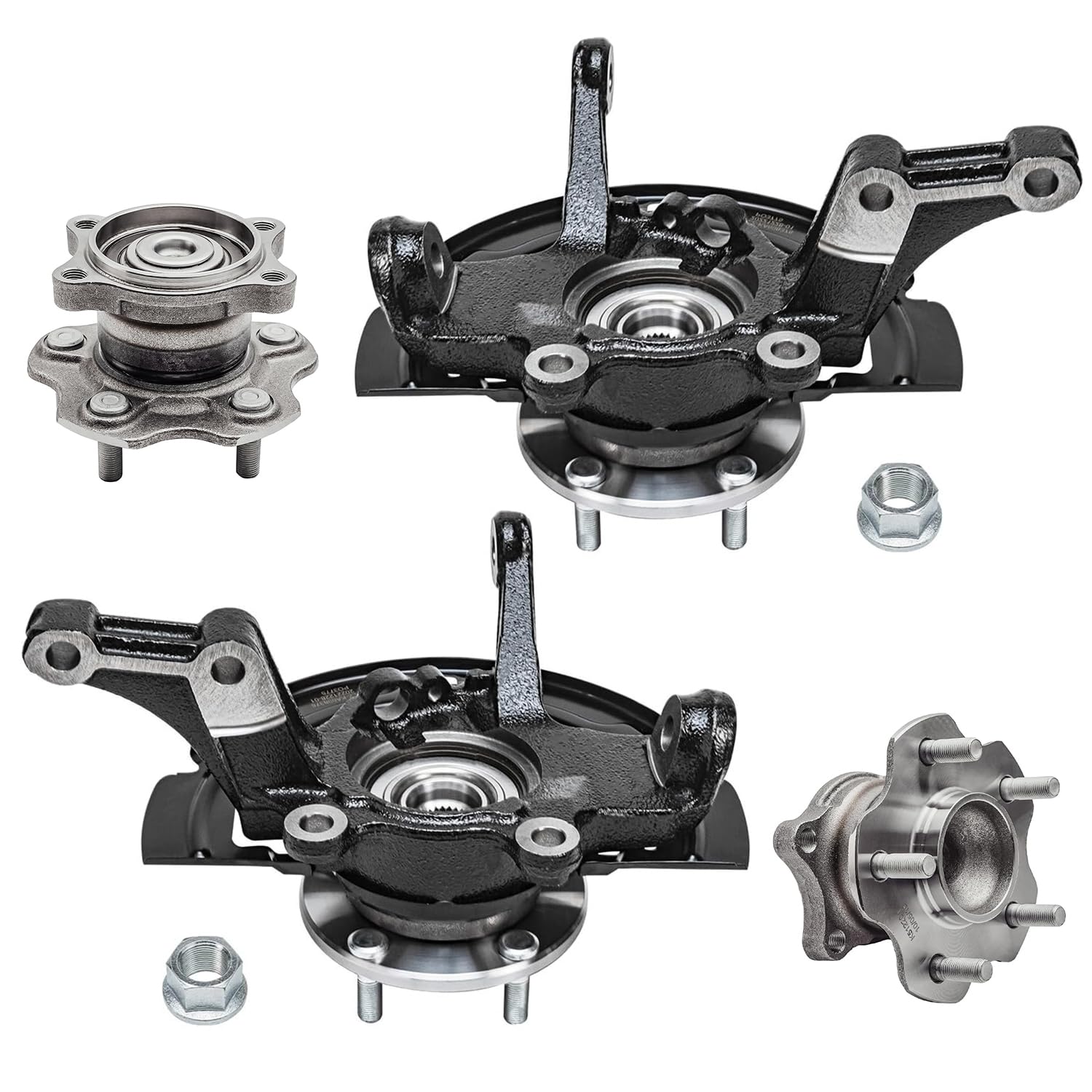 Detroit Axle - Front Knuckles Rear Wheel Bearing Hubs for Nissan Altima