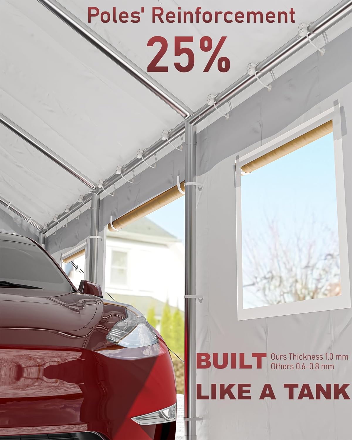 10 x 20x 10 Portable Garage, Heavy Duty Carport with 180G Side Walls, Front and Rear Doors, Car Shelter for Trucks, Boats, and SUVs - White 10 x 20x 10 Portable Garage, Heavy Duty Carport with 180G Side Walls, Front and Rear Doors, Car Shelter for Trucks, Boats, and SUVs - White