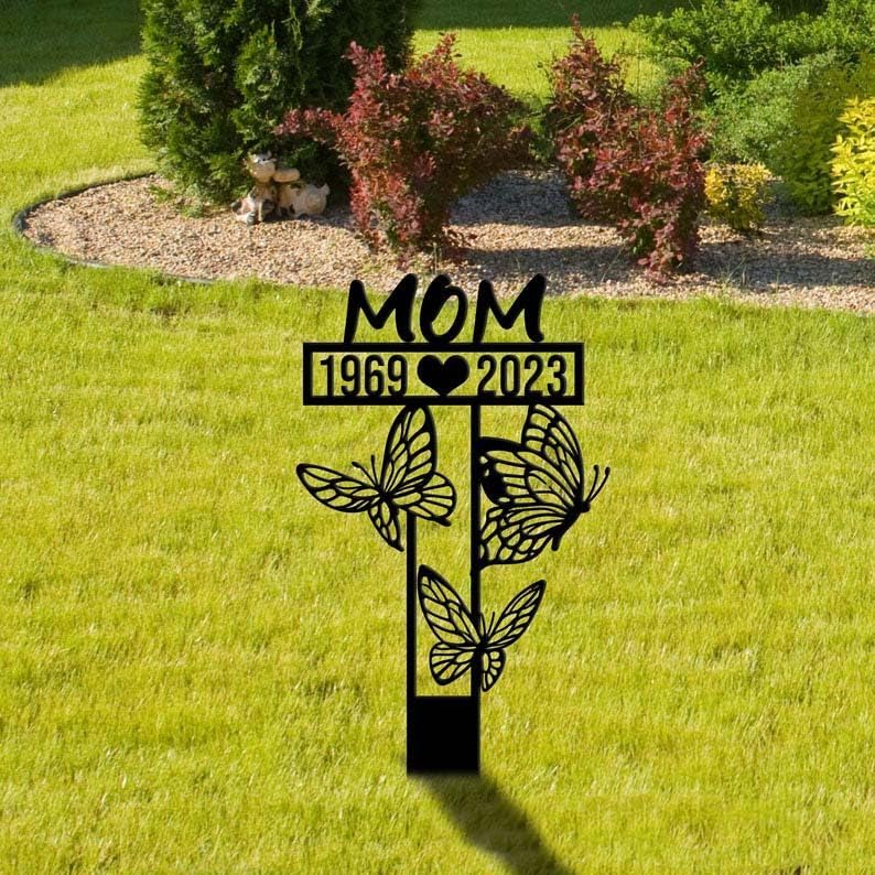 Personalized Memorial Plaques for Outdoors Hummingbird In Loving Memory Grave Marker 8x8 inch Metal Garden Stakes Memorial Gifts Sympathy Gifts for Loss of Loved One (Style 22)