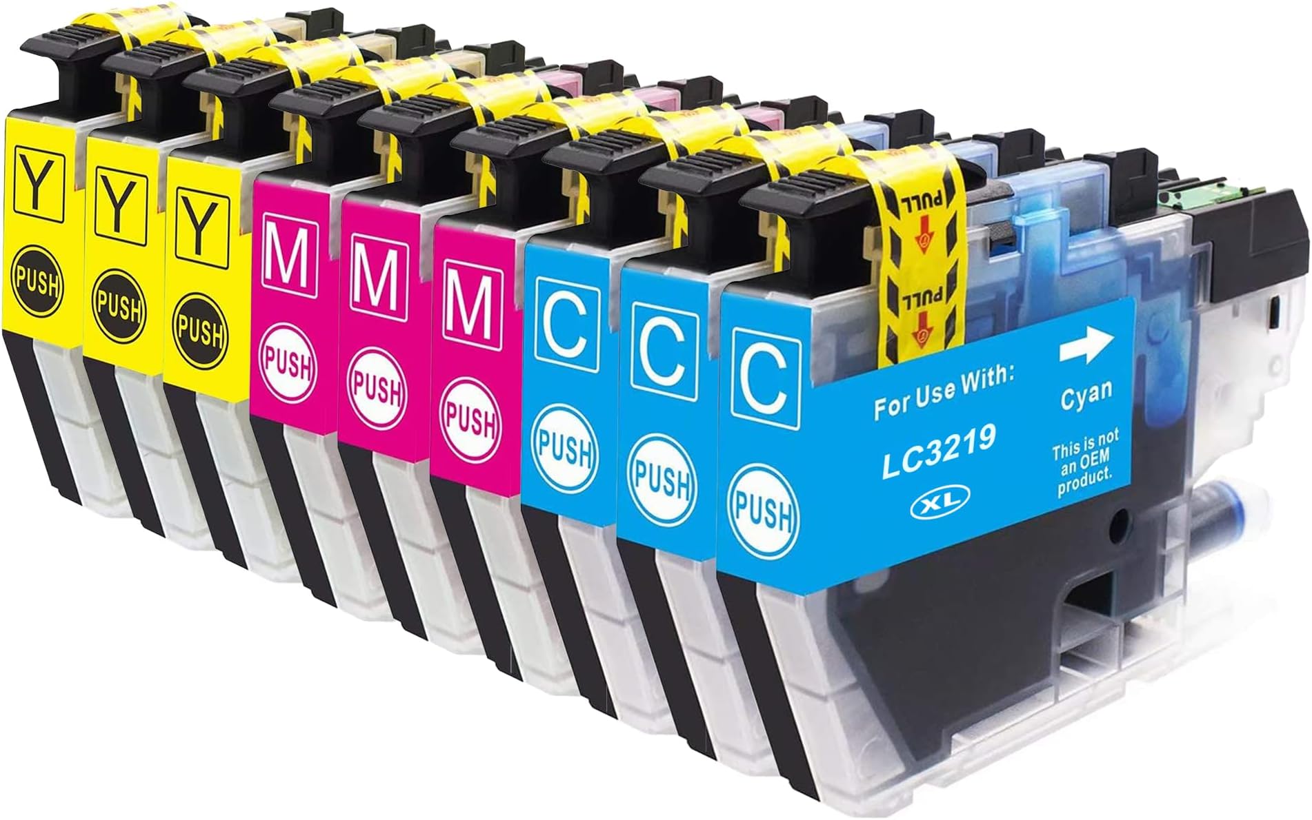 Lot 10 Cartouches D'encre Compatibles Brother LC3213 - Pour MFC-J497DW, DCP-J572DW, DCP-J774DW - Noir + Couleurs (Cyan, Magenta, Jaune) - Haute Capacité