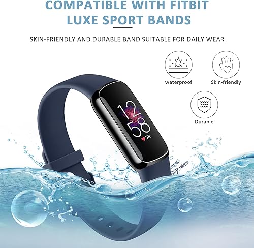 Miniatura 4 de Vanjua Correa compatible con Fitbit Luxe Bands para mujeres y hombres, correa de repuesto deportiva ajustable impermeable de silicona suave para