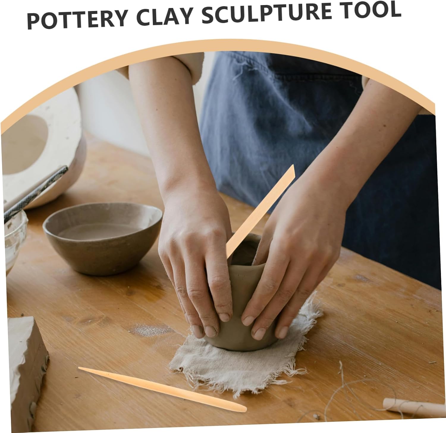 VILLFUL 6pcs Clay Carving Tools: Handle Pottery Sculpting for Detailed Carving - DIY Clay Tools for Ceramic Modeling and Handcraft Projects