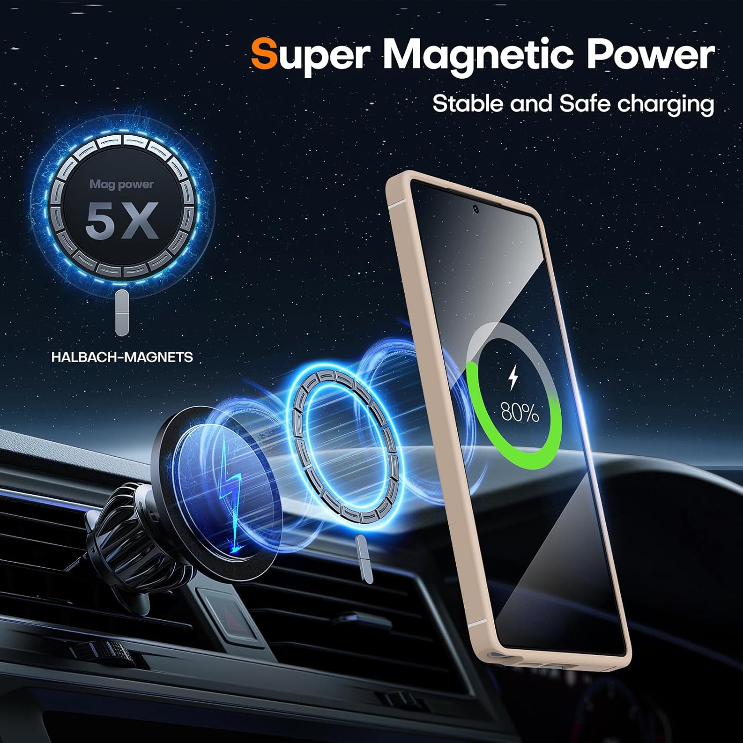 TOCOL Magnetic for Samsung Galaxy S25 Ultra Case, Kickstand with Upgraded Full Camera Protection, Compatible with Magsafe, Drop Protection Slime Cover for Samsung Galaxy S25 Ultra 6.9-Inch (Desert) - Image 4