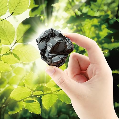 Miniatura 3 de XIANNVXI Obsidiana de 2.5 pulgadas, cristales crudos grandes y piedras curativas, rocas de cristal en bruto naturales para regalos de decoración,