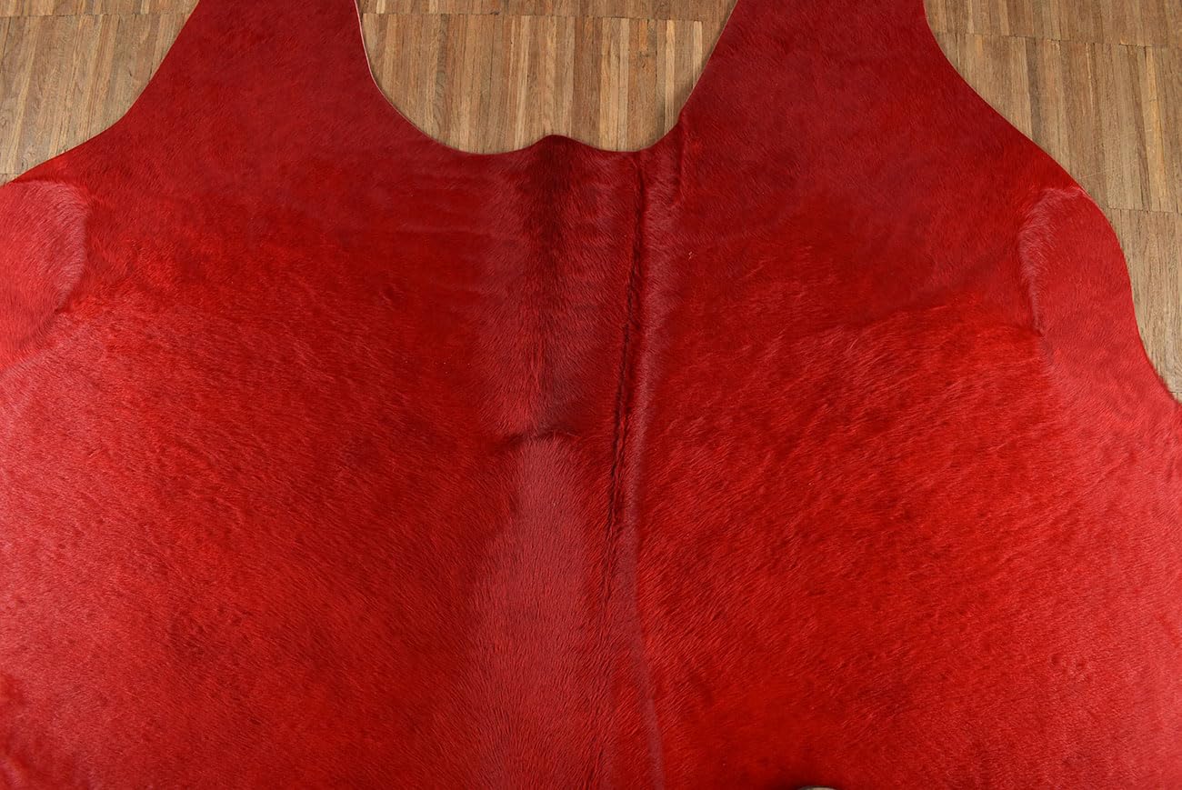 KUHFELL ROT GEFÄRBT ca. 200 x 210 cm Rinder Fell Teppich