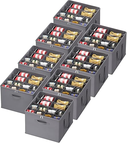 Miniatura 17 de Lifewit Organizador de almacenamiento de zapatos para armario, contenedores de almacenamiento grandes de tela con cubierta transparente, Gris