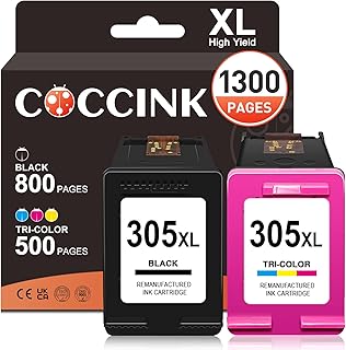 COCCINK 305XL Cartucce per HP 305 XL Deskjet 2820e 2800e 4220e 4222e 4200e 2823e 4230e 2822e 2810e 2821e 4210e Envy 6432e 6032e 6430e 6420e 6020e 6030e 6022e Cartucce per HP 305 Nero e Colore