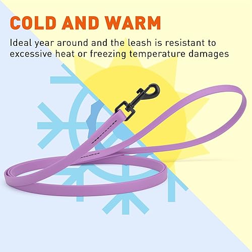 Miniatura 8 de Dogline Biothane - Correa impermeable para perro, correa de nailon con revestimiento fuerte, con herrajes negros, a prueba de olores, fácil de