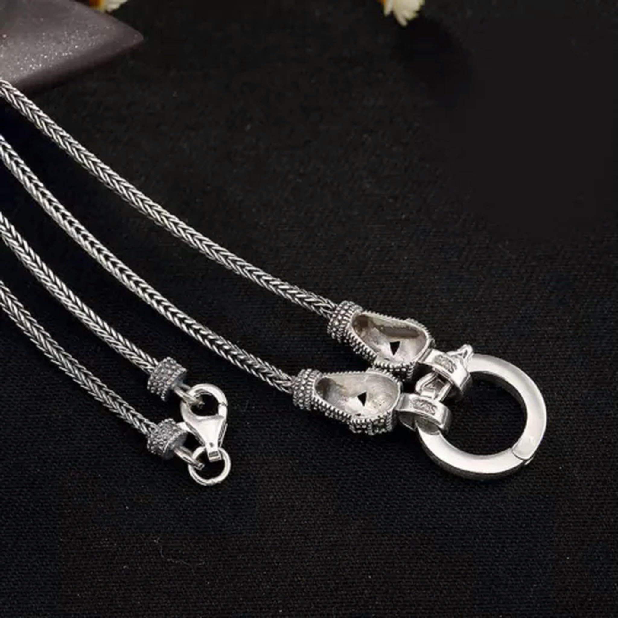 Spiga-Kettenhalskette aus Sterlingsilber mit Anhänger und Gliederschloss A2643-28/71 cm