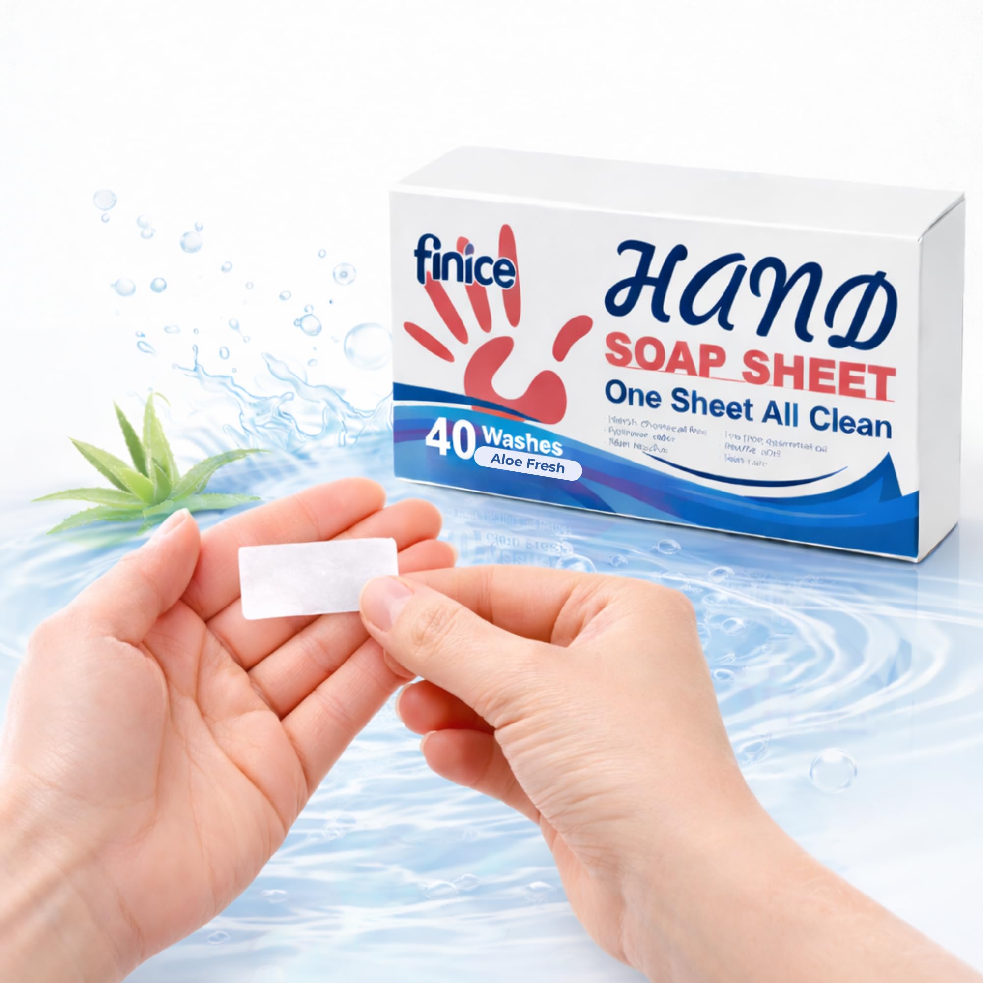 Jabón De Manos En Tiras Aloe Fresh (120 Usos) – Hojas Solubles Portátiles Y Biodegradables Sin Derrames | 3 Packs De 40 Tiras | Ideal Para Viaje, Camping, Gimnasio Y Oficina | 1 Hoja = 1 Lavado