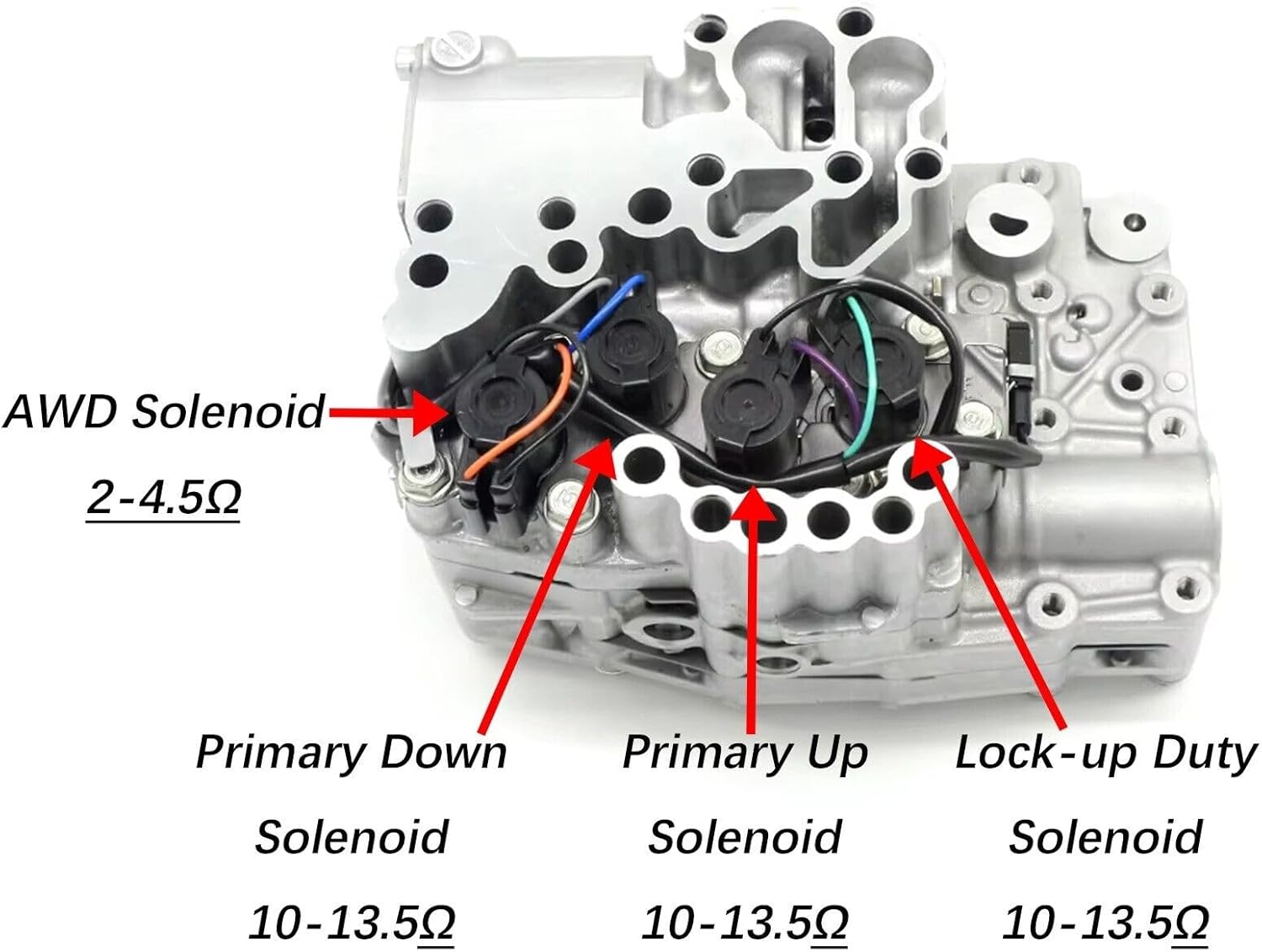 TRANSPEED TR580 TR690 Transmission Torque Converter AWD Pressure Control Solenoid Lock-Up Solenoid 31825AA051 31706AA030 31706AA033 2-4.5 10-13.5 ohm For Subaru Forester 2015-2017 4PCS