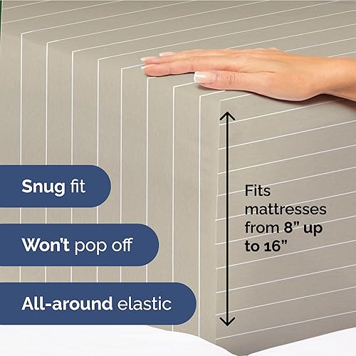 Vista 1402 de Juego de sábanas de 4 piezas tamaño king, extrasuaves, transpirables y refrescantes con esquinas profundas, sábanas de fácil ajuste y sin arrugas