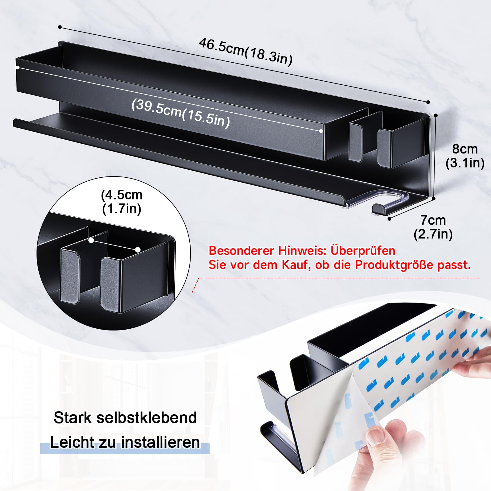Soporte de Pared para Secador y Planchas, Soporte Pared Secador Pelo, Soporte Plancha Pelo, Organizador sin Taladrar para Planchas de Rizo, Cepillo de Aire y Accesorios de Maquillaje en baño (Plata)