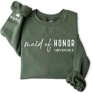 Custom Maid of Honor Sweatshirt,Matron of Honor Crewneck,Bridesmaid Hoodie,Bridal Party Sweater,Wedding Gifts