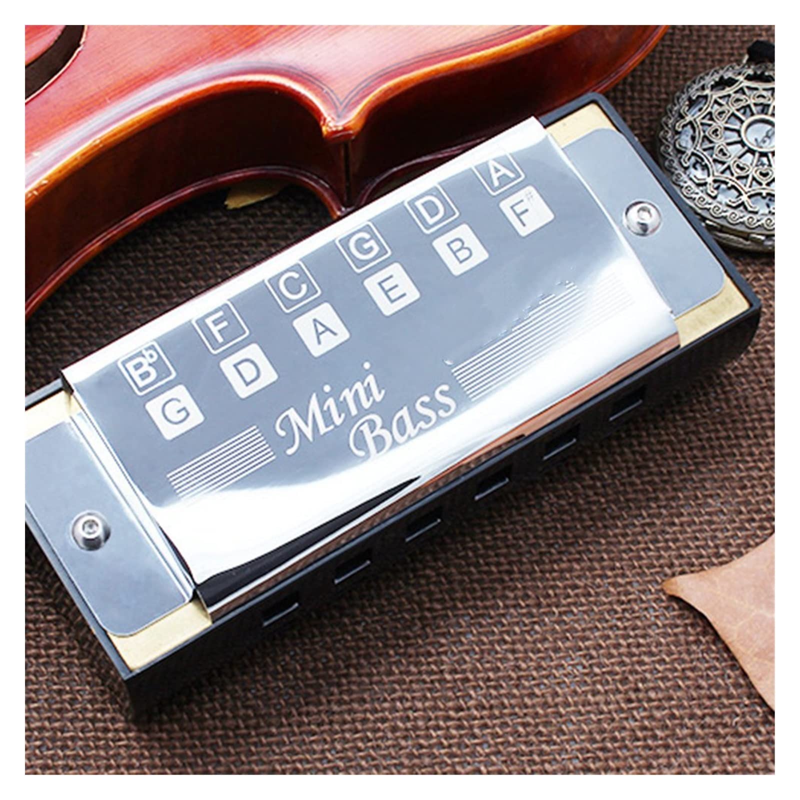 Mini Bass Harmonica Pocket Bass 12 Fori Bocca Organo Strumenti Musicali per Principianti Armonica per Principianti