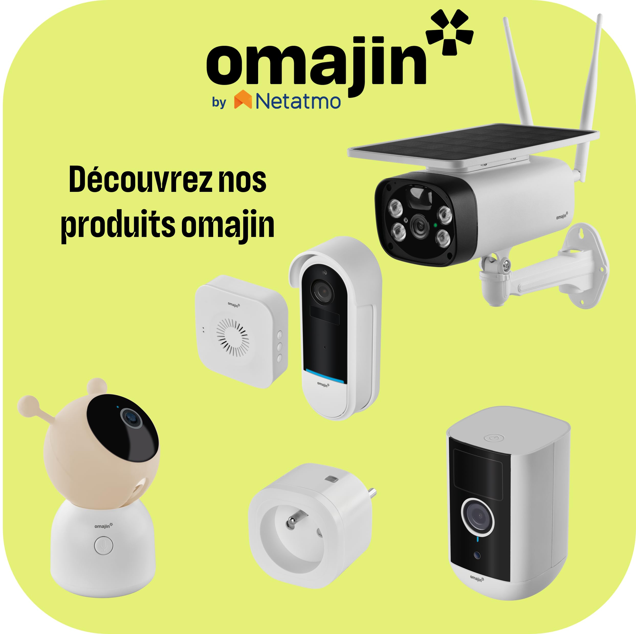 OMAJIN by Netatmo Sonnette vidéo intelligente sans fil 2K, fonctionne sur piles, carillon inclus, détection de mouvement/humain, IP65, détection de zone, audio bidirectionnel, OVD-01