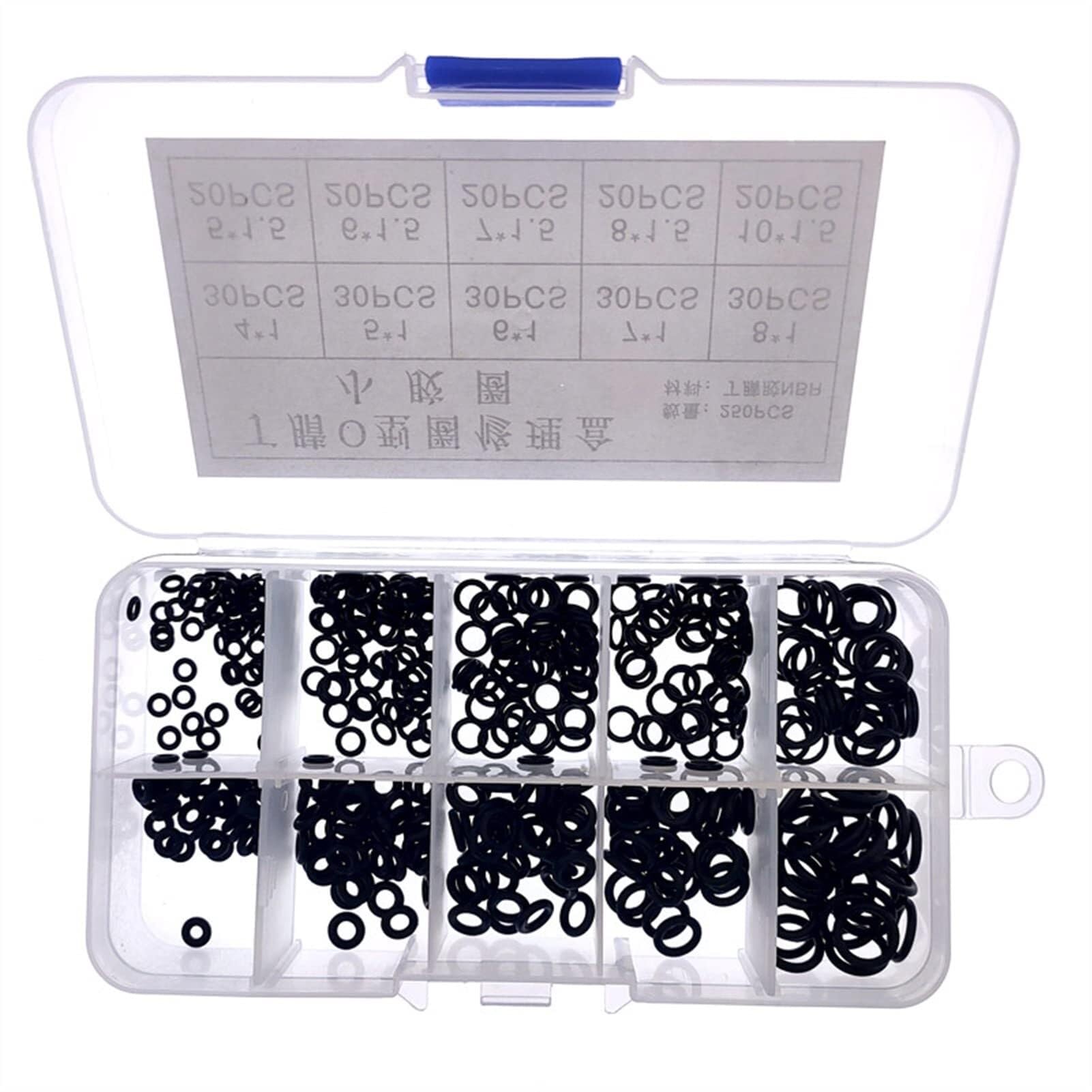 Piezas de Hardware 250 unids/Caja NBR Kit de Anillo de Sellado Espesor 1/1,5 mm Caucho de nitrilo NBR Junta tórica Anillo de Sellado O Anillos Juego de Goma