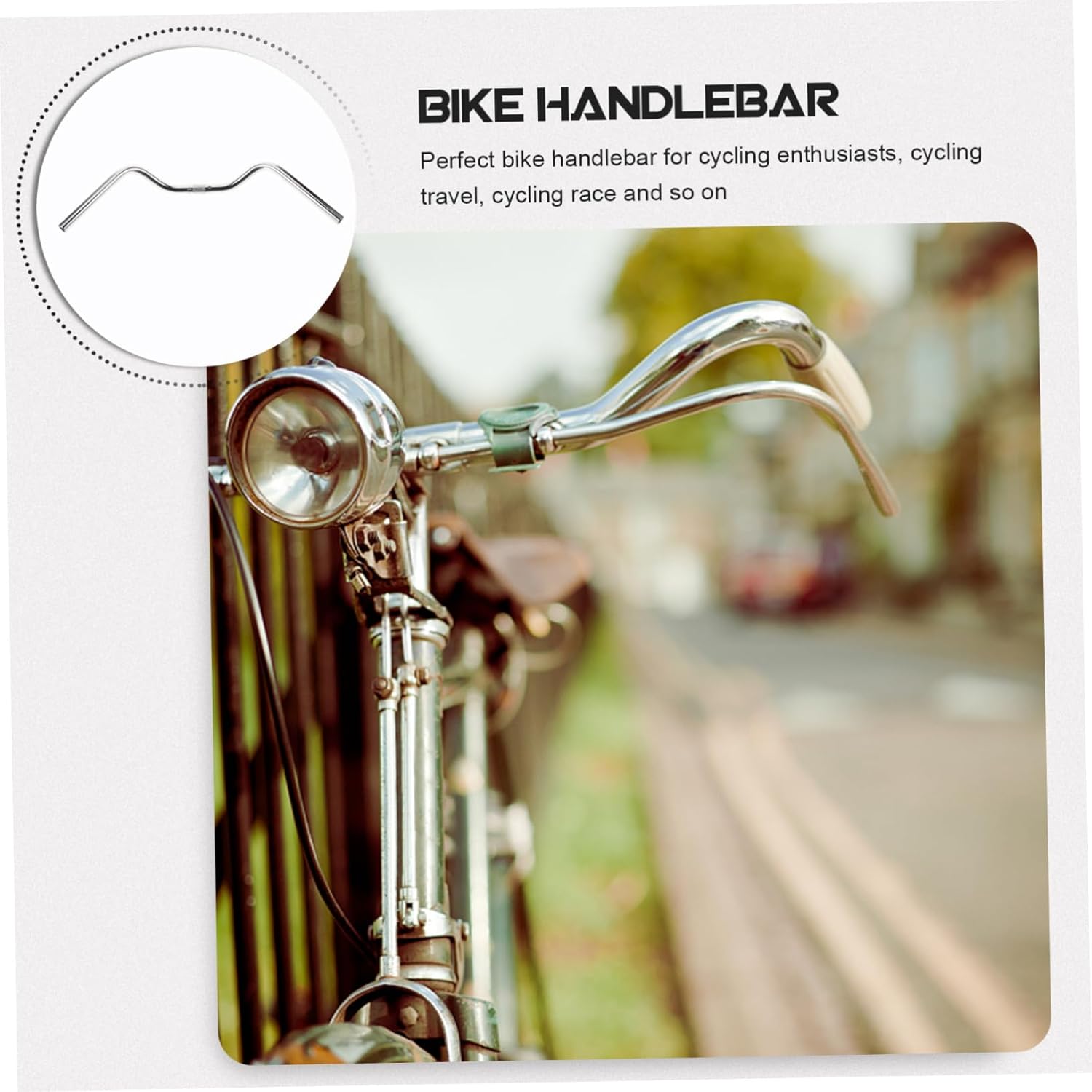 Toyvian Sturdy Stainless Steel Vintage Bike Handlebar U Shaped Bend Comfortable Cycling Grip for Long Distance Riding Replacement Part for Cruiser and Retro Bicycles