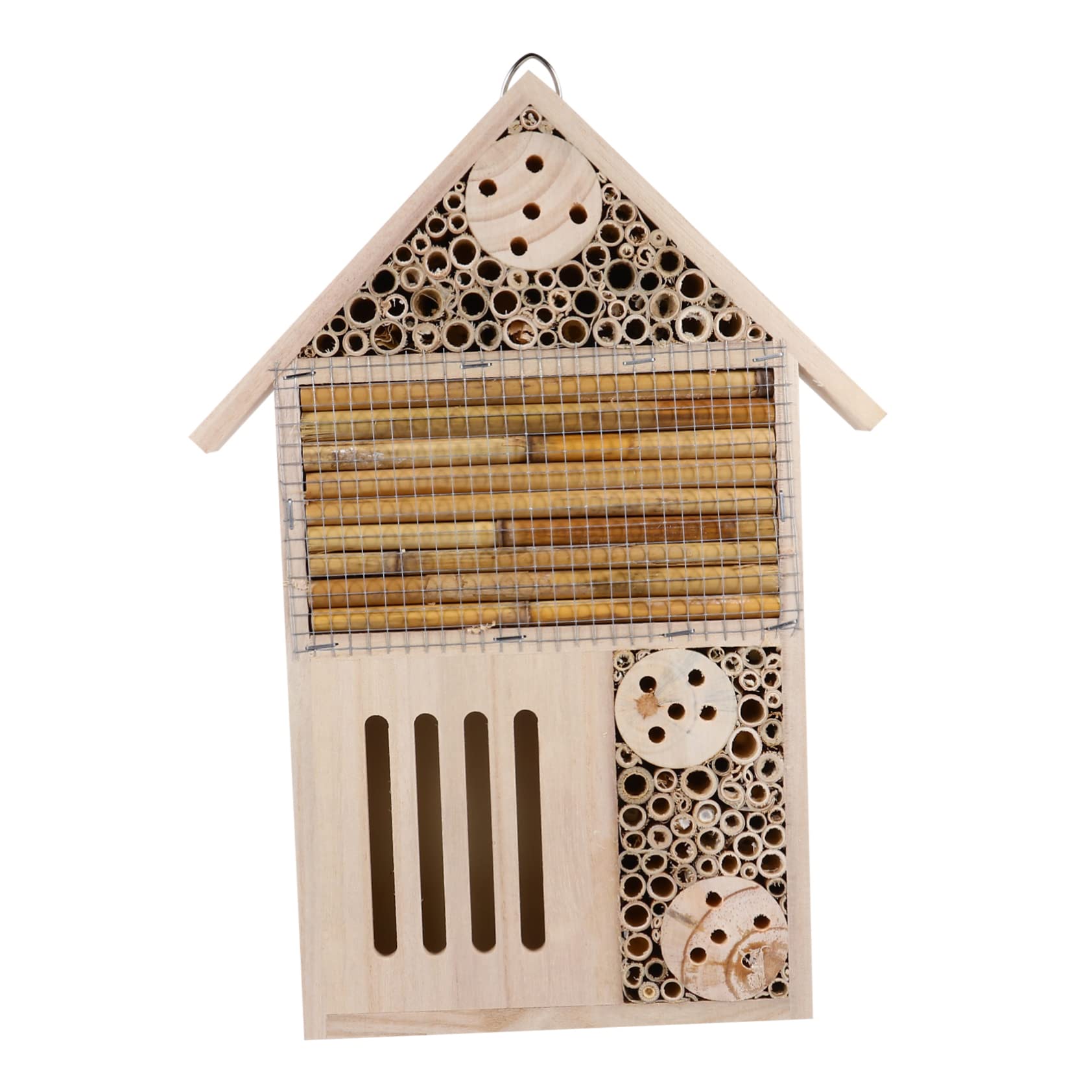 Casetta per Insetti in Legno Beige Lisci e Riparo per Nidi, Design Unico per Decorazione Giardino e Casa, per Api e Altri Insetti