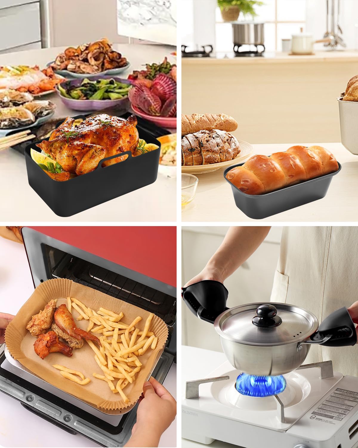 Zestaw 14 akcesoriów do frytkownicy na gorące powietrze Ninja Foodi AF300EU, AF400EU, AF500EU, COSORI, Tower 7,6 l/ 8 l/ 9 l/ 9,5 l, Dual Zone