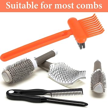 3 Pack 2-in-1 Comb Cleaner Portable Hairbrush Cleaner Effective Comb Brush cleaner Mini Effortless Hair Cleaning Tool for Salon Home Use Women Men Makeup Travel
