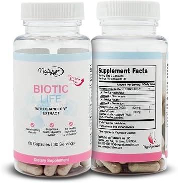 Vagy Rejuvenation BioticLife Probiotic for Women Probiotics for Vaginal, Digestive & Urinary Health Supplement with Prebiotics & Cranberry Extract 60 Capsules