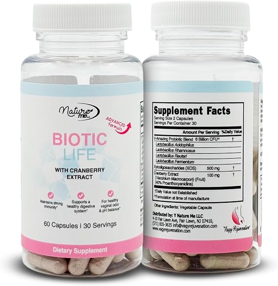 Vagy Rejuvenation BioticLife Probiotic for Women Probiotics for Vaginal, Digestive & Urinary Health Supplement with Prebiotics & Cranberry Extract 60 Capsules