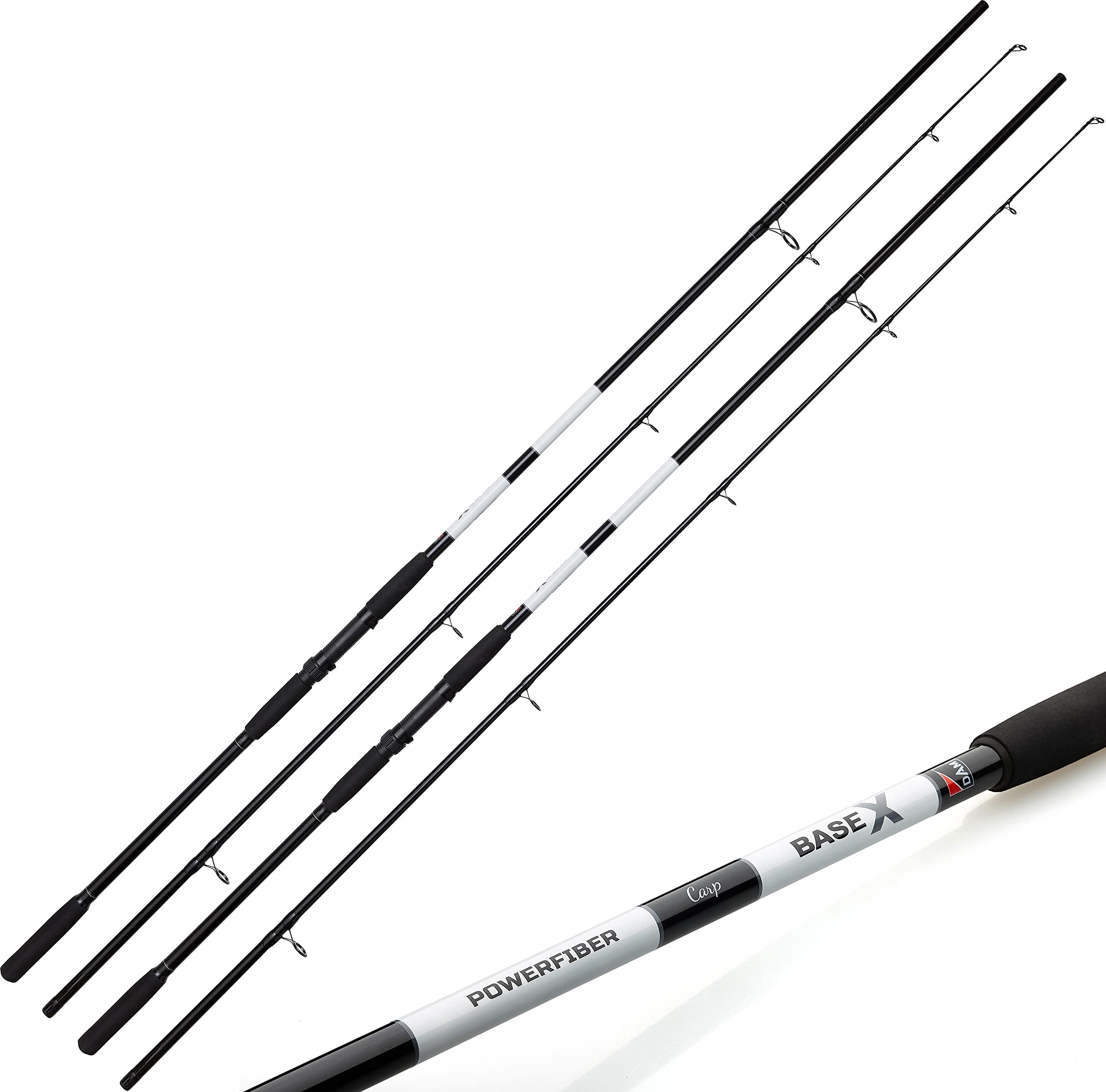 D-A-M Karpfen Set komplett Carp-X - Angelset 2 Karpfenruten + 2 Rollen (3,60 m)