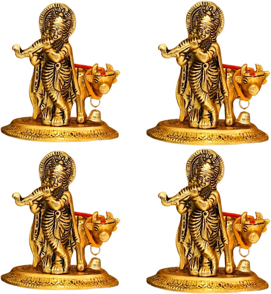 Metal Return Gifts For Women Lord Krishna (Pack Of 4), Wedding Gift Anniversary Housewarming Corporate Gifts, Baby Shower Return Gifts, Gold