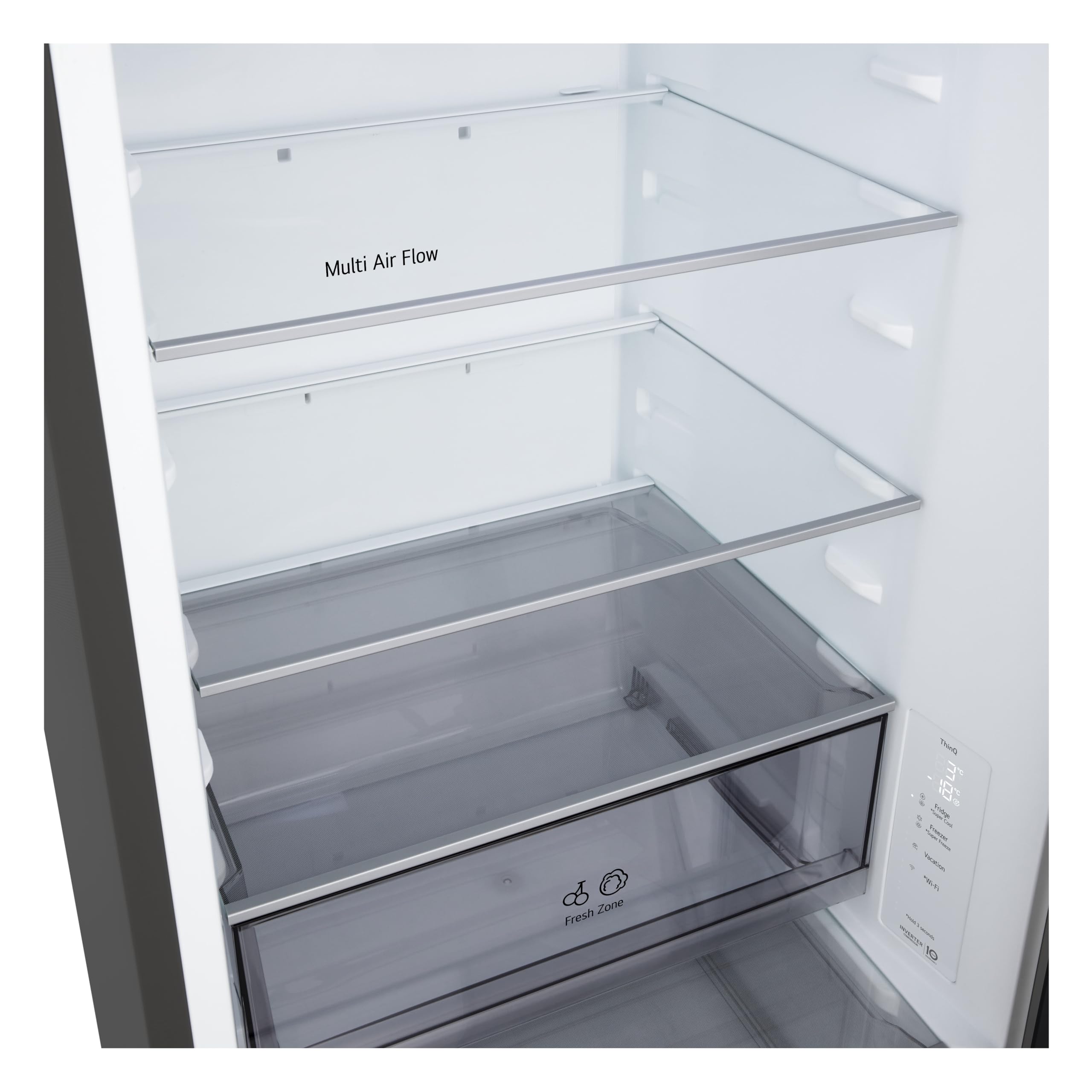 LG GBBSJ10DEP Frigorifero Combinato Fit & Max Larghezza 60 cm, Classe D, Raffreddamento Intelligente con AI Fresh, Total No Frost, Door e Linear Cooling, 333 L, Smart Inverter, Wi-Fi, Matte Black