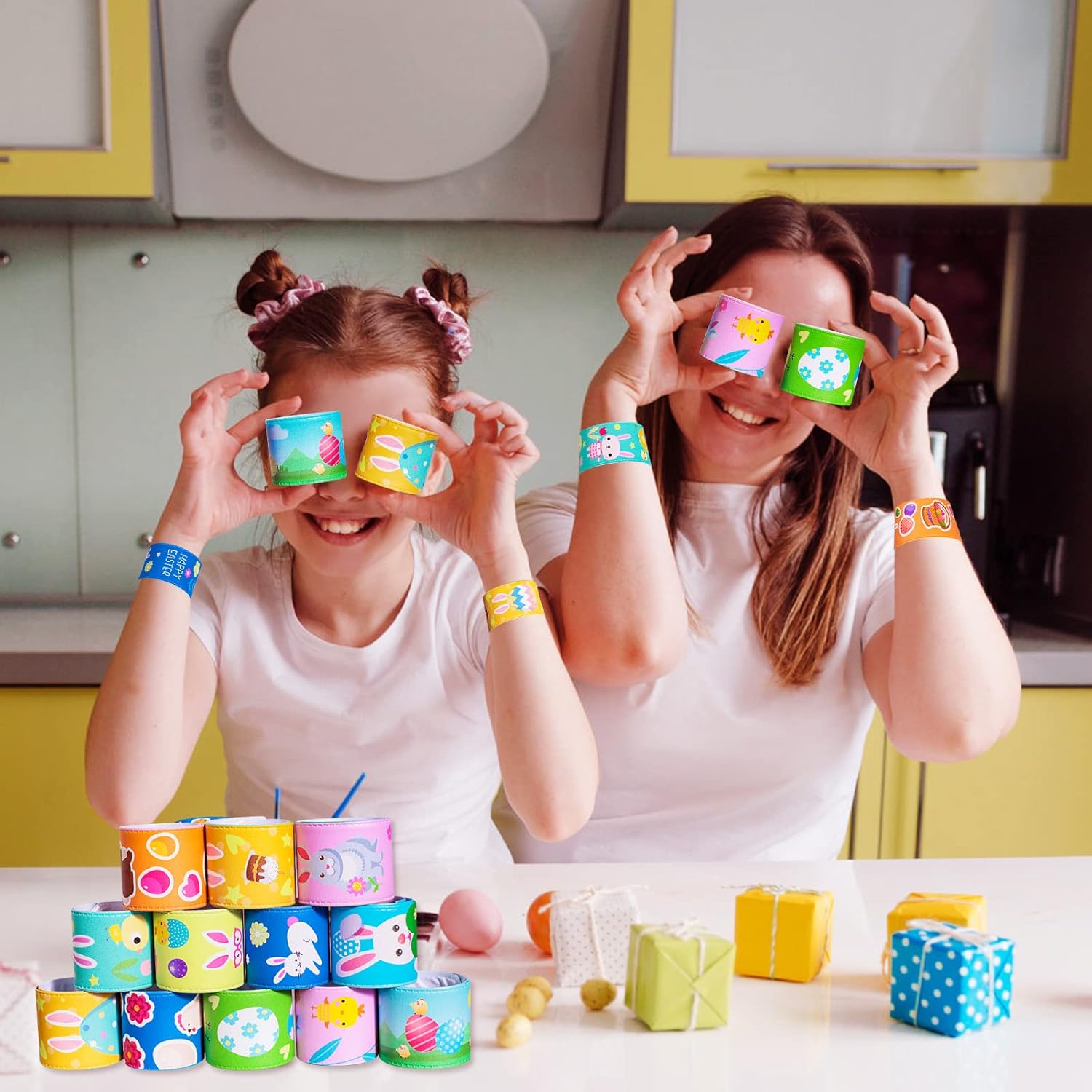 Max Fun 48pcs Easter Slap Bracelets Party Favors Toys Basket Stuffers for Kids Party Favors Easter Egg Fillers - Image 7