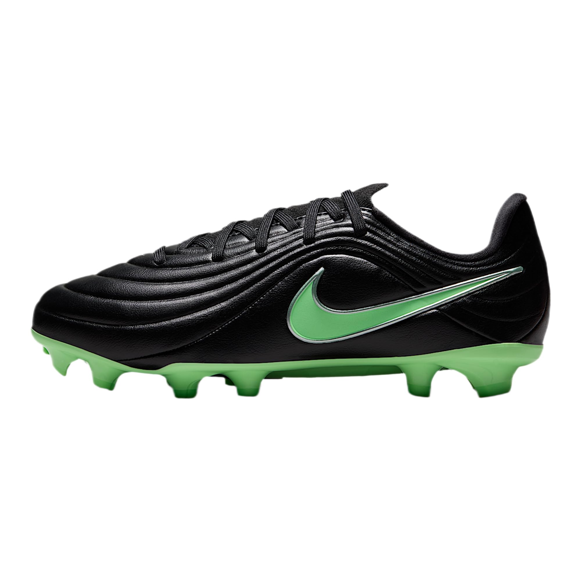 Jr. Tiempo Maestro Academy Big Kids' Multi-Ground Low-Top Soccer Cleats (Black/Black/Illusion Green)
