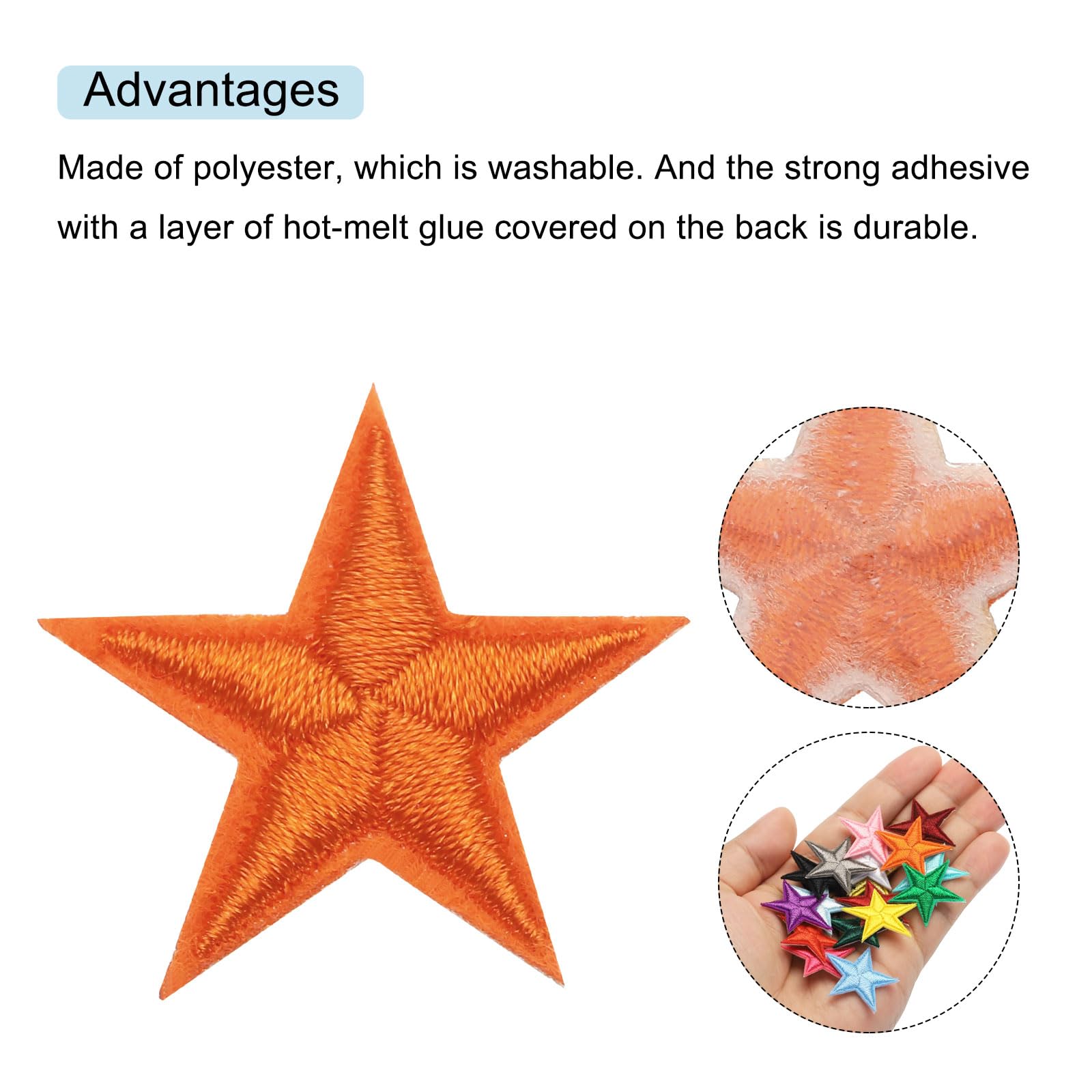 Toppe Termoadesive Stella - 33 Pezzi Ricamati Bianchi Per Cucire Su Jeans, Zaini, Cappelli E Riparare Vestiti - Foto 5