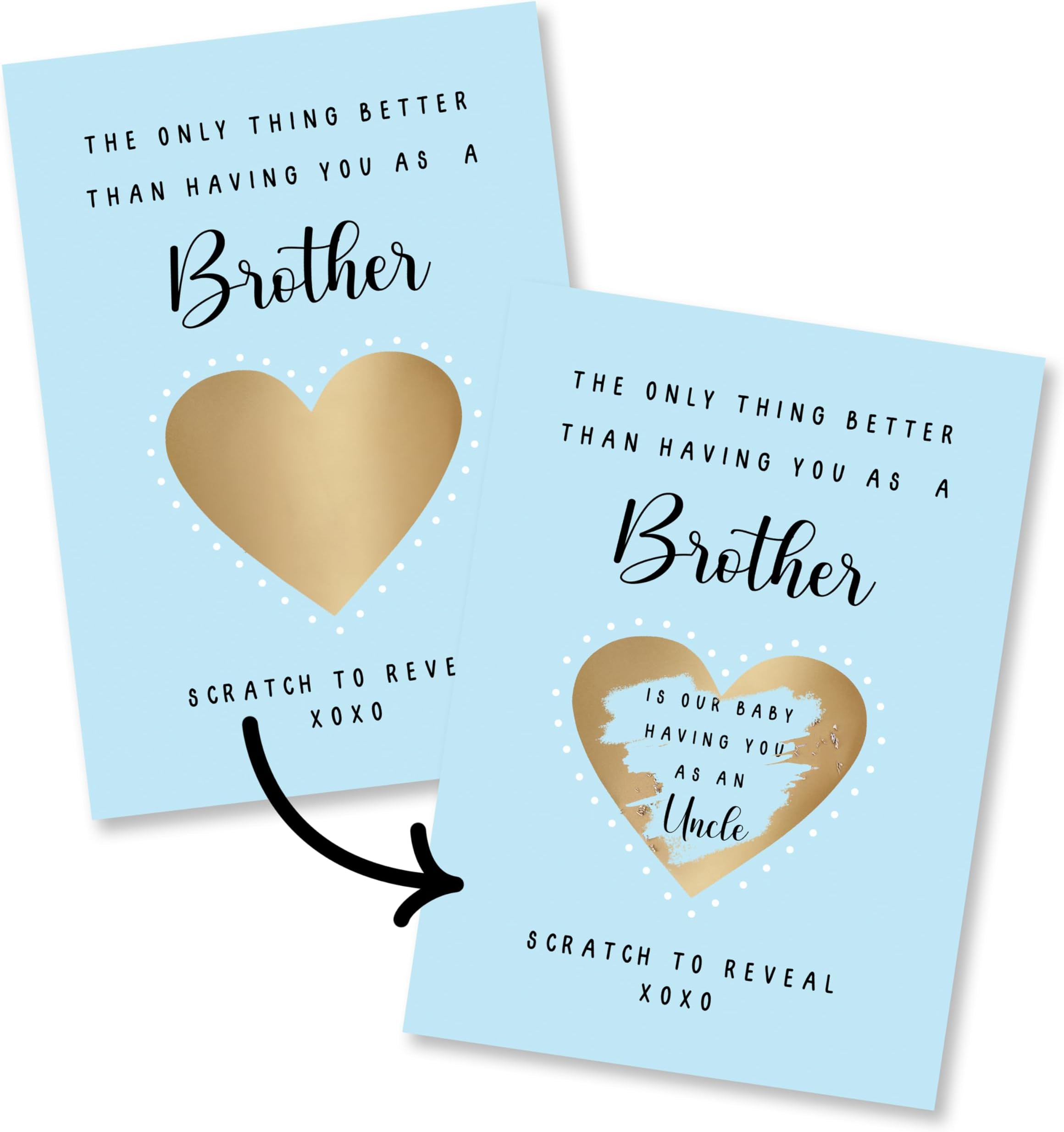 CENTRAL 23 Uncle Pregnancy Announcements - Baby Reveal Gifts For Him - Pregnancy Announcement Scratch Off Cards - I'm Pregnant Card For Brother - Comes With Fun Stickers