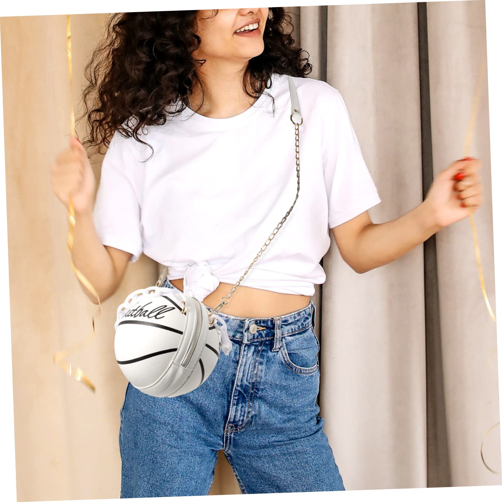 PRETYZOOM Girls Handbag Chain Basketball Crossbody Bag Compact Design for Daily Use