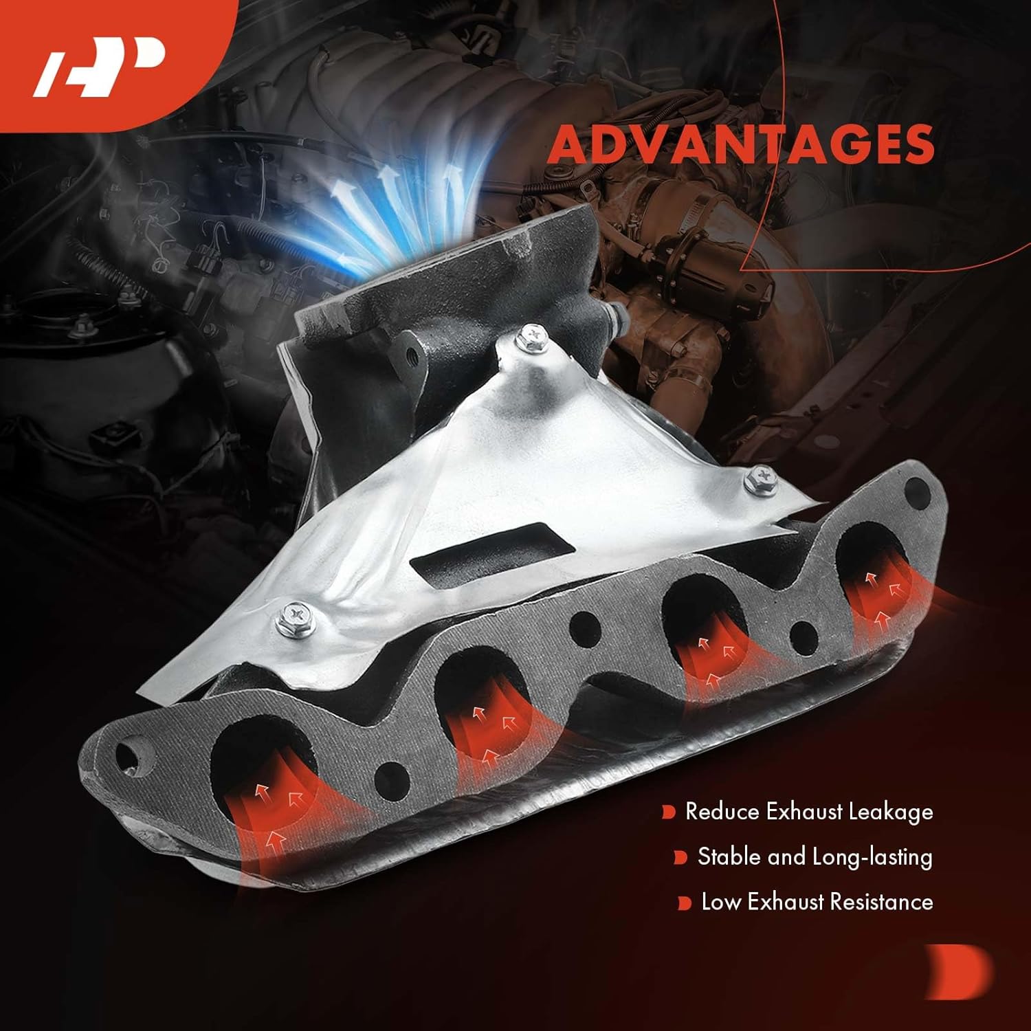 A-Premium Engine Exhaust Manifold Kit W/Gasket & Studs & Nuts [1.6L 1.8L] Compatible with Toyota, Chevrolet & Geo - Corolla 1988-1997, Celica 1990-1993 1996-1997, Nova 1988, Prizm 1989-1997