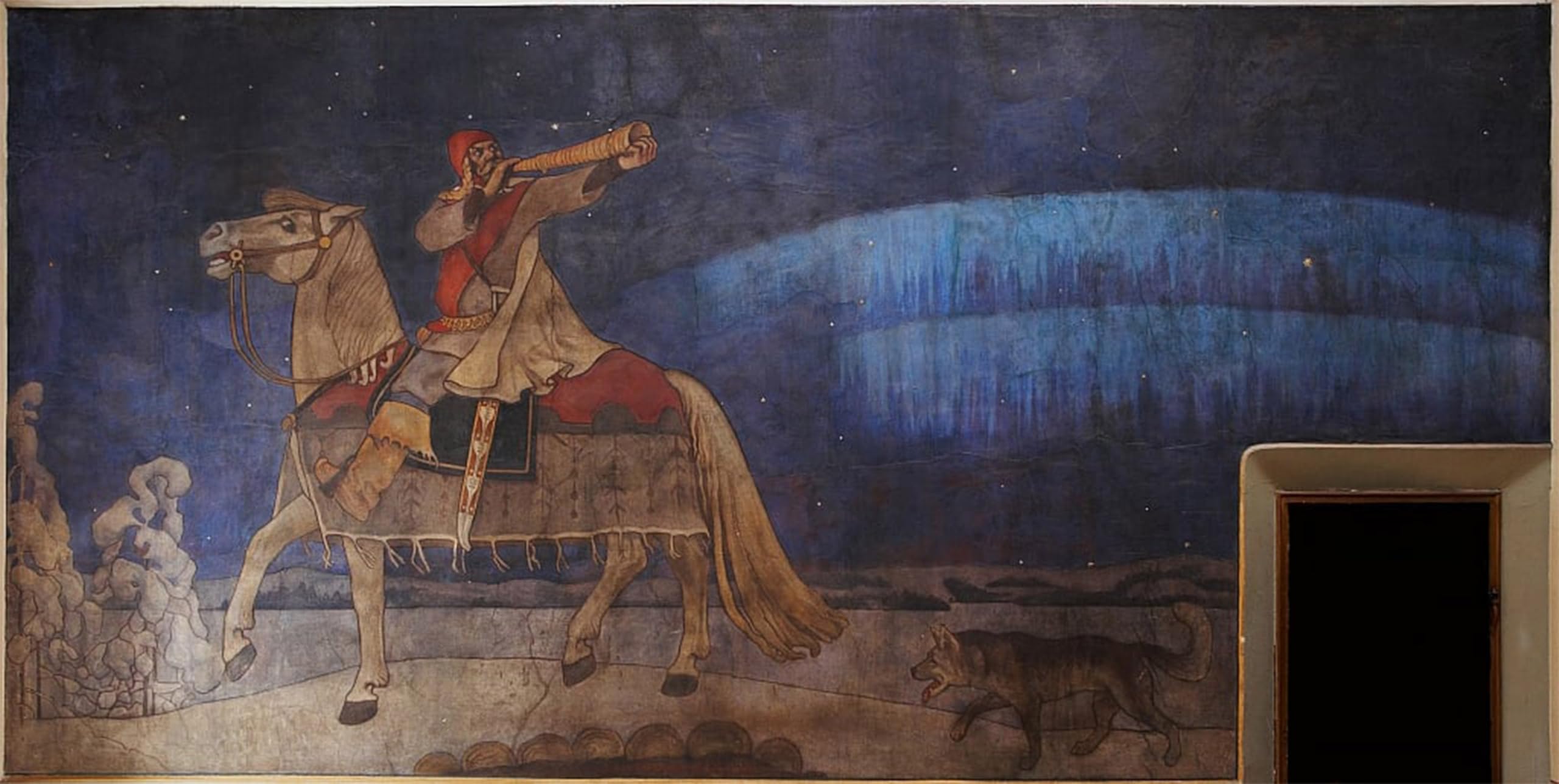ARTXLXXBN Famous Print Painting Colorful Art Print Kullervo Rides to War by Akseli Gallen Kallela Canvas Art Decorations for Home Decor 60x90cm