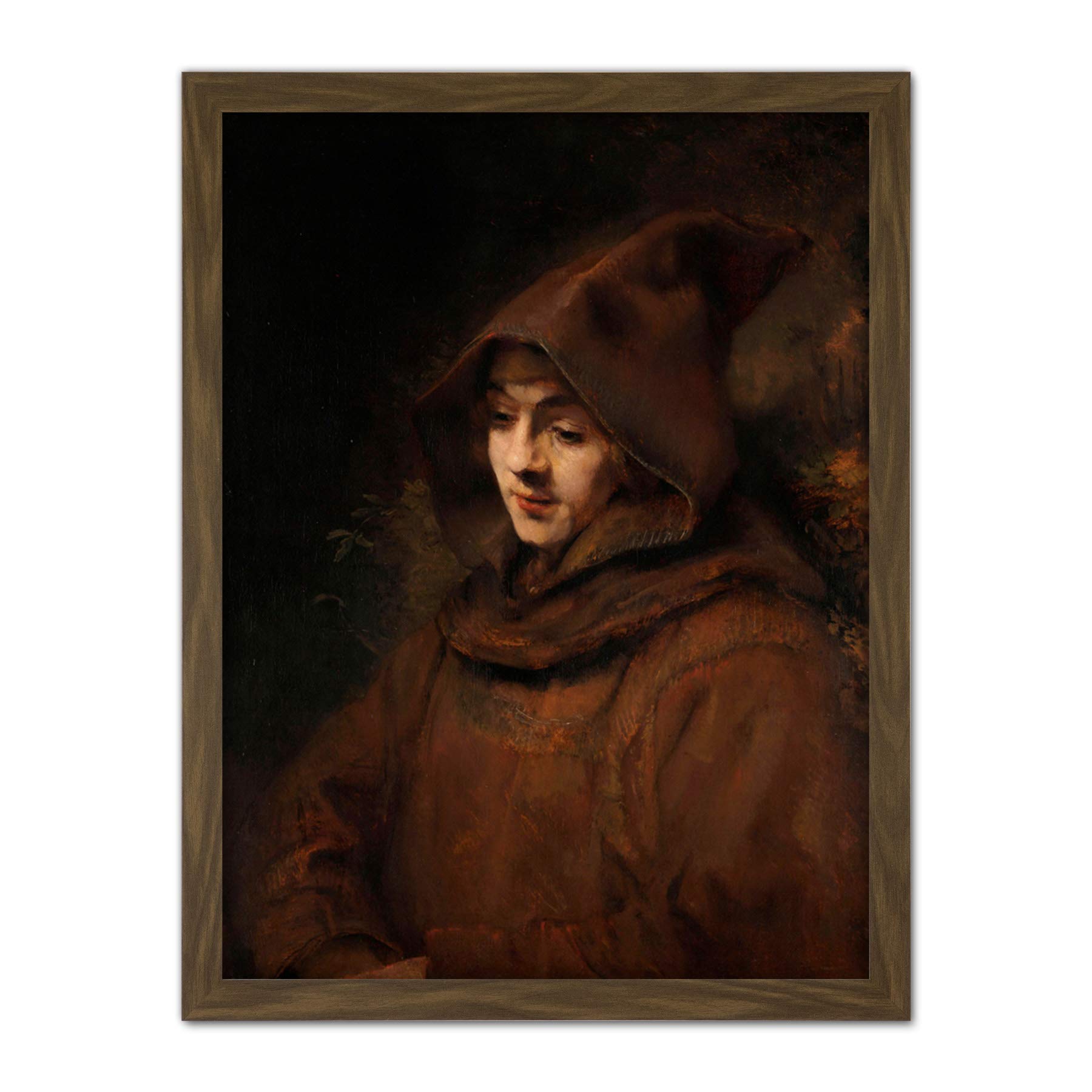 Artery8 Rembrandt Titus Van Rijn In Monks Habit Portrait Artwork Framed Wall Art Print 18X24 Inch