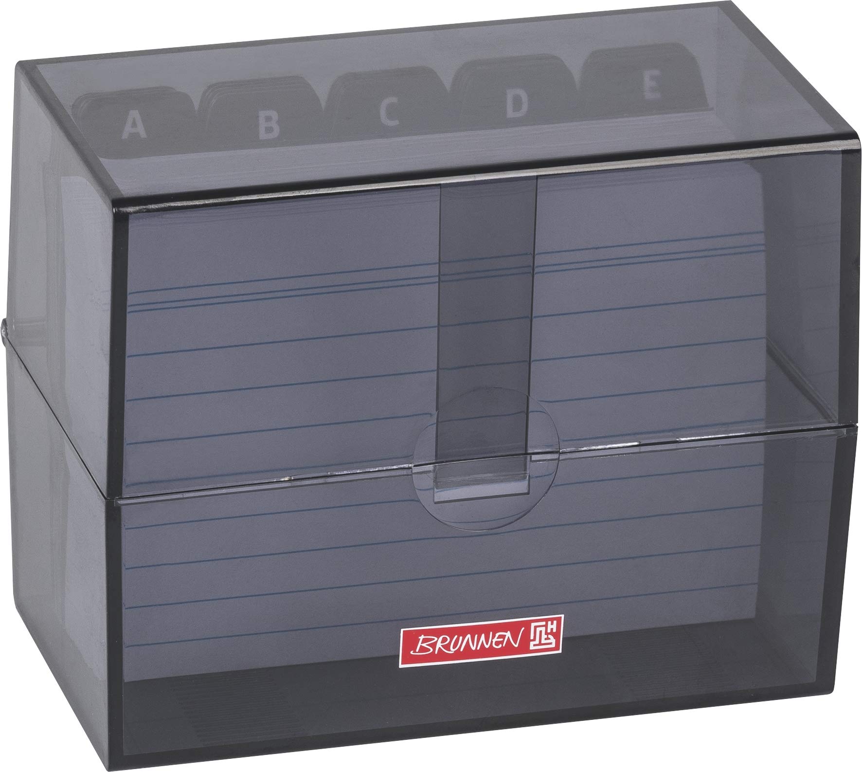 Brunnen 102057090 fiszki 12 x 9,5 x 6,5 cm (do fiszek A7), polistyren, onyks, kolorowy kod