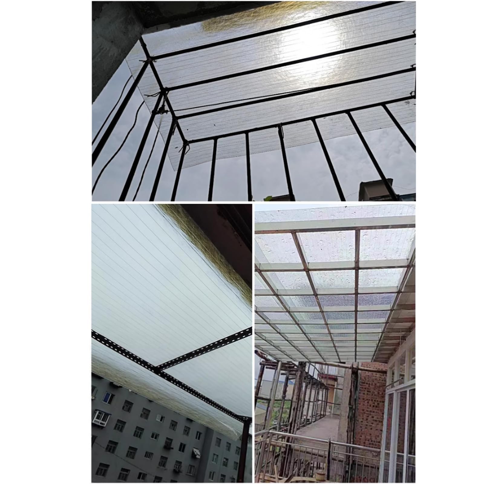 Placas de Policarbonato Planchas Transparente e Impermeable 1,2 mm Espesor Paneles para Tejado,Marquesinas Exterior para Patio Invernadero,con Tornillos,Personalizable (1,5m x 8m)