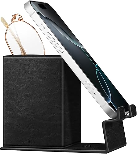 Fintie Soporte para lápices con base magnética, soporte para gafas, organizador de escritorio, mesita de noche, accesorios de oficina, estuche de