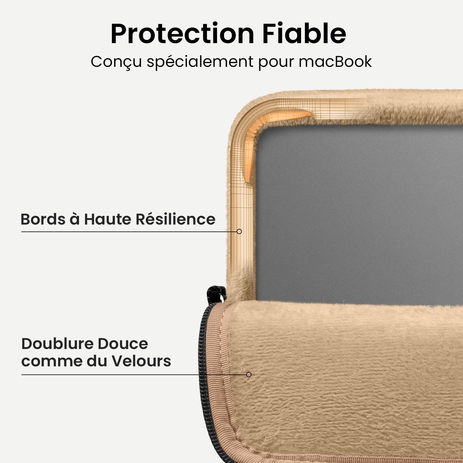 tomtoc 360° Housse pour Nouveau 14 Pouces MacBook Pro M5 Pro/Max (2026) A3426 A3427 A3434, M4/M3/M2/M1 A3112 A3401 A3185, Léger Doux Sac d'ordinateur Portable Puffy Sleeve