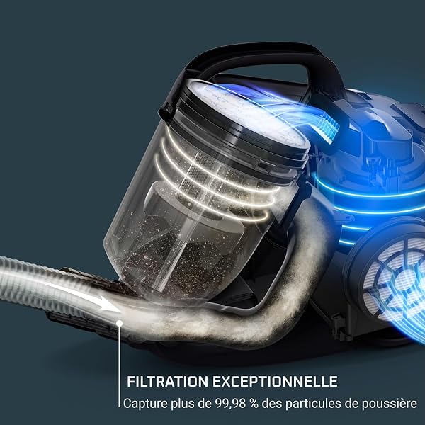 Rowenta Swift Power Cyclonic Aspirateur sans sac, Capacité 1,2 L, Haute performance, Moteur basse consommation, Compact, Brosse parquet RO2933EA, Bordeaux - 3