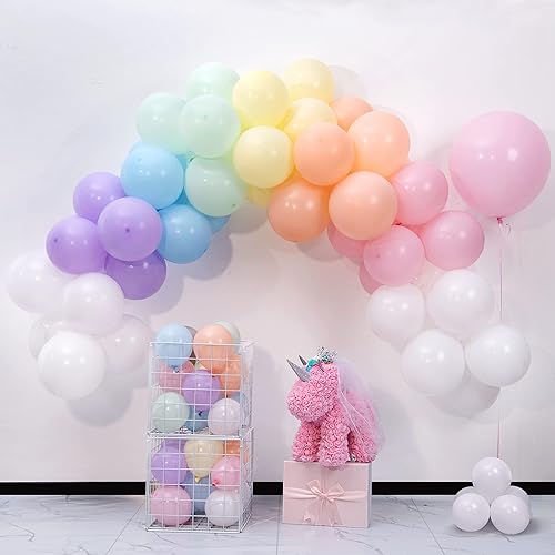 Miniatura 6 de MOMOHOO Arco de globos de color naranja pastel, 120 globos de color naranja claro de 18125 pulgadas de diferentes tamaños, globos de macarrón, kit