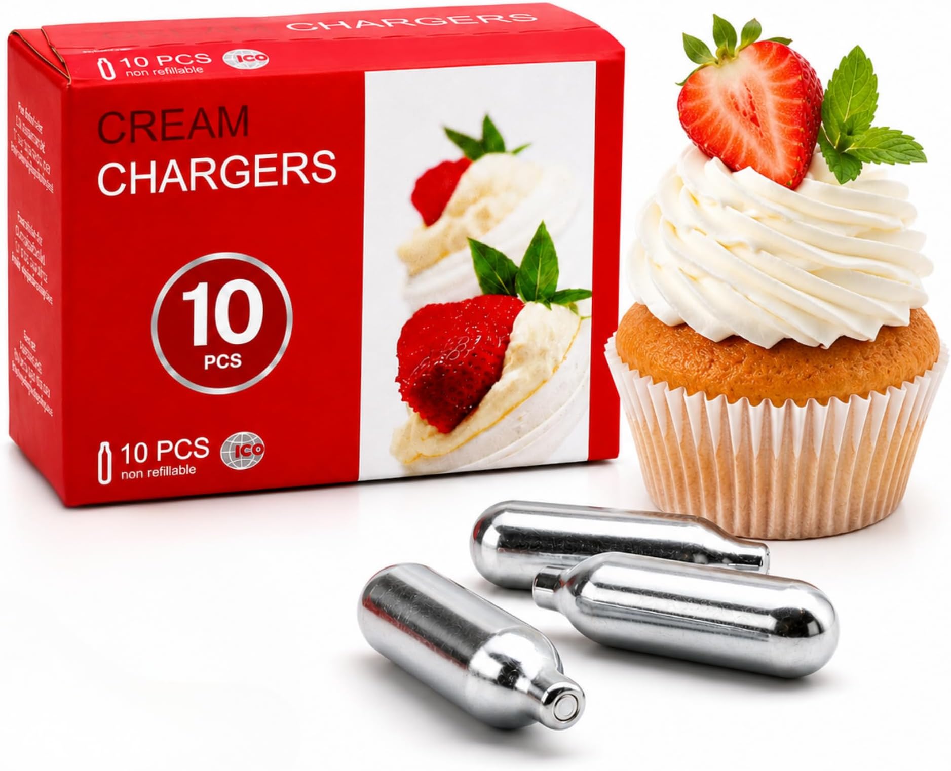 Whipped Cream Charger (10 Count) 8g N2O, Nitrous Oxide Cartridges