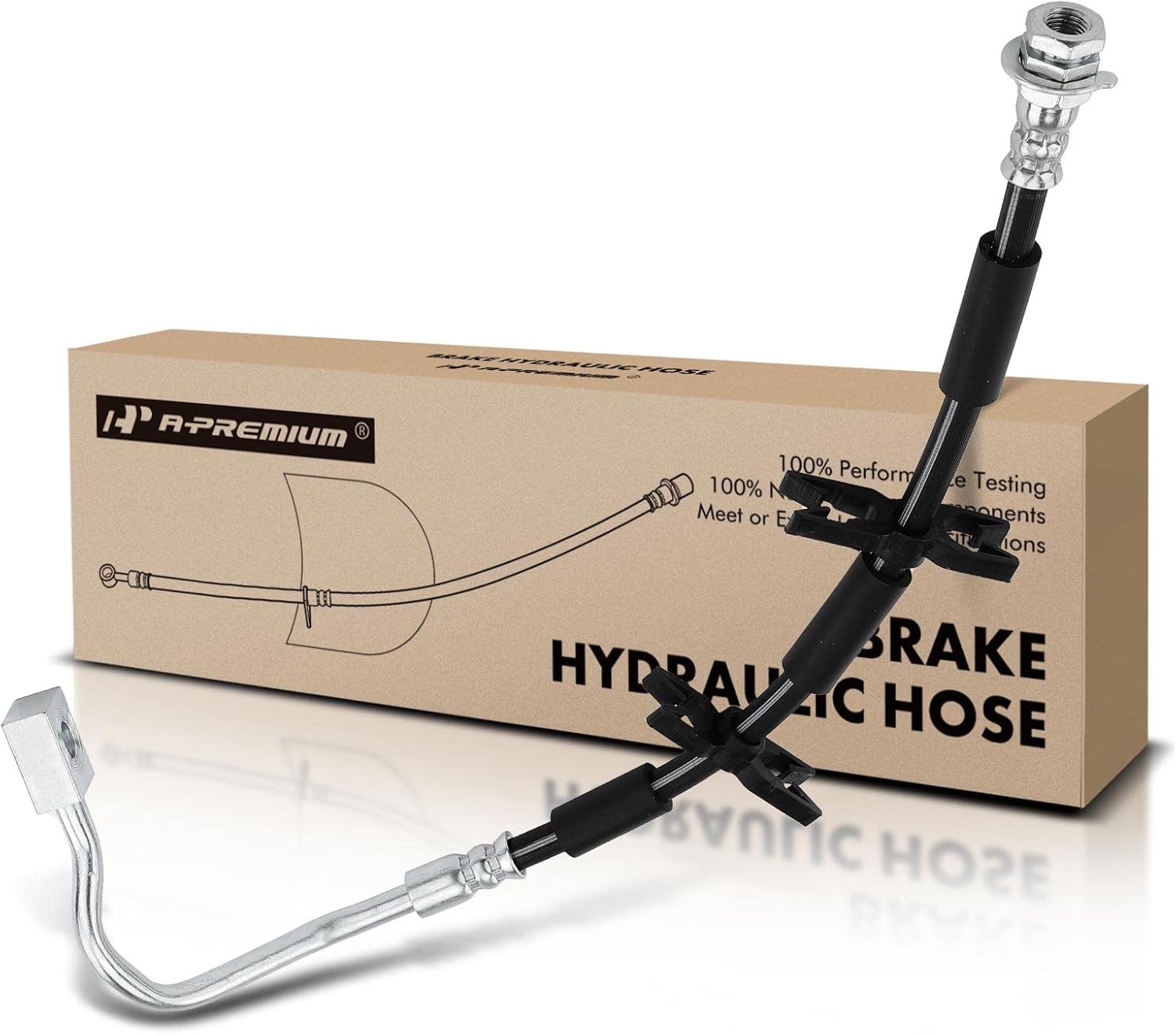 A-Premium Front Driver Brake Hydraulic Hose Compatible with Select Ford Models - For F-150 2004-2005, Lobo 2005 - Replace# 4L3Z2078CE