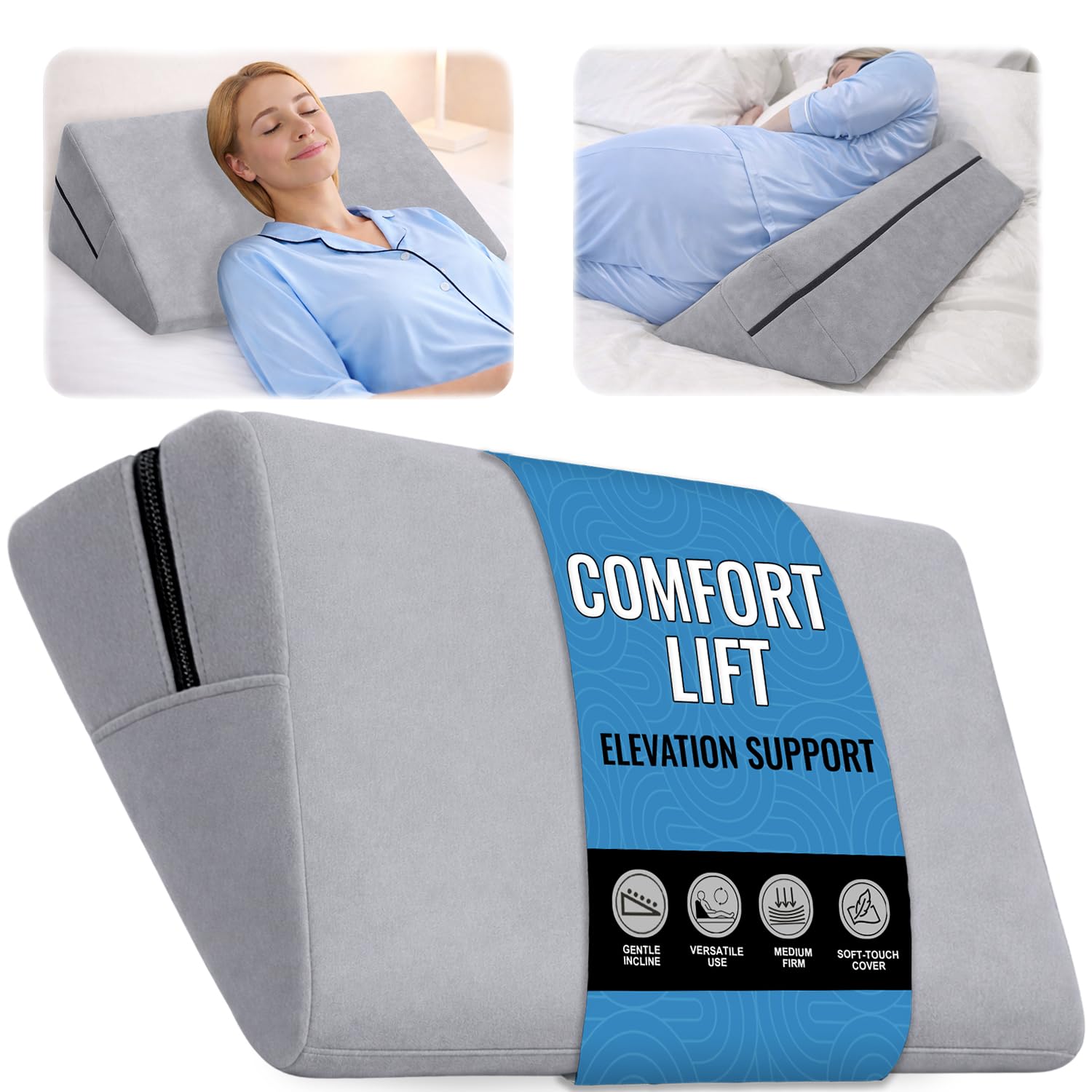 Amazon.com: sokoro Bed Wedge Pillow for Sleeping, Small 7 Inch