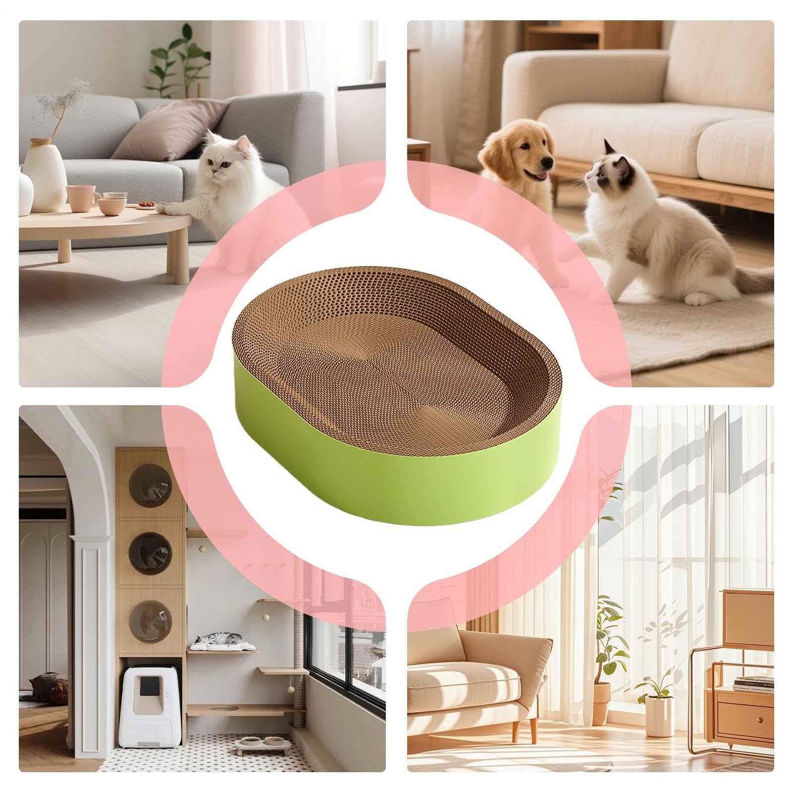 Tablero Rascador de Cartón para Gatos | Rascador De Cartón para Gatos | Protector para Muebles Afilador De Garras para Sala De Estar Esquina Balcón Dormitorio Ventana