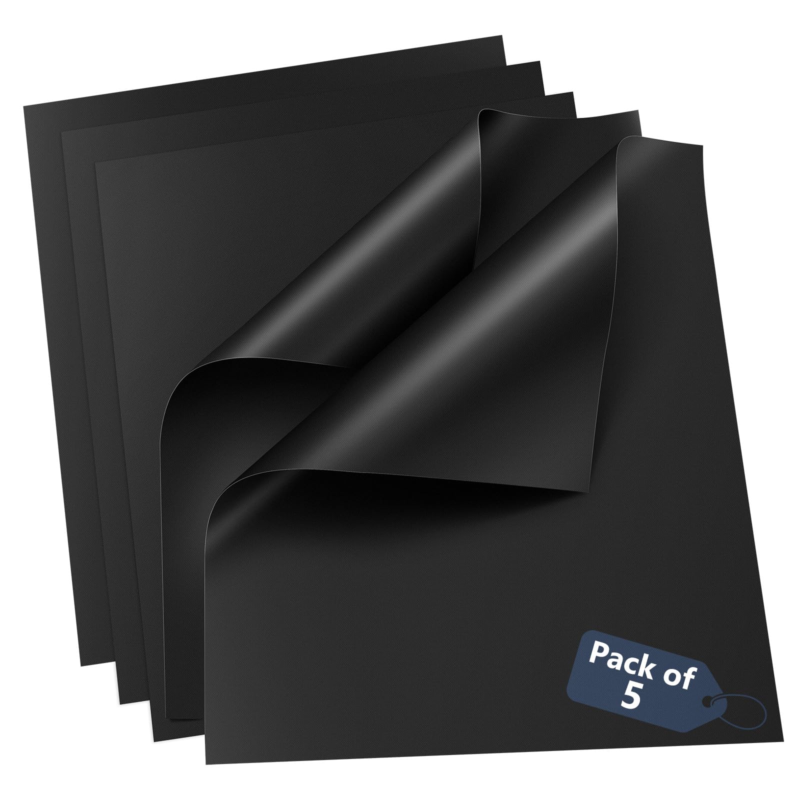 Homealexa Alfombrillas para Barbacoa 40x33 cm Juego de 5 Antiadherentes Reutilizables Resistentes hasta 260°C