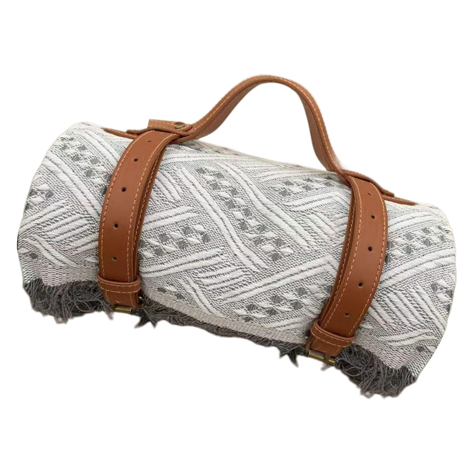 QIAOLIDA Spacious 180x180cm Outdoor Camping Blanket With Leather Handles Cozy Acrylic substance For Beach Trips And Adventures